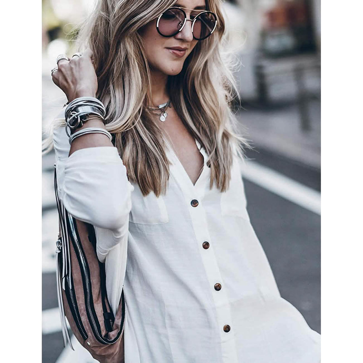 Women Loose Long Sleeve Swimsuit Cover Ups Button Down Beach Shirt Women's Swimwear - Tophatter Daily Deals