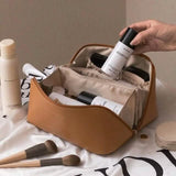 Women Makeup Organizer Toiletry Leather Bag Brown Beauty & Personal Care - Tophatter Daily Deals