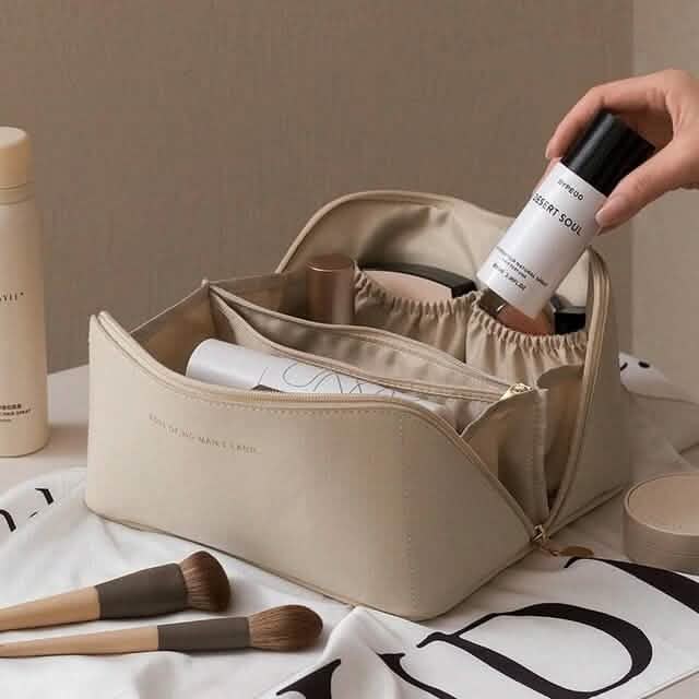 Women Makeup Organizer Toiletry Leather Bag White Beauty & Personal Care - Tophatter Daily Deals
