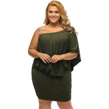 Women Off Shoulder Ruffles Bodycon Mini Dress Women's Dresses - Tophatter Daily Deals