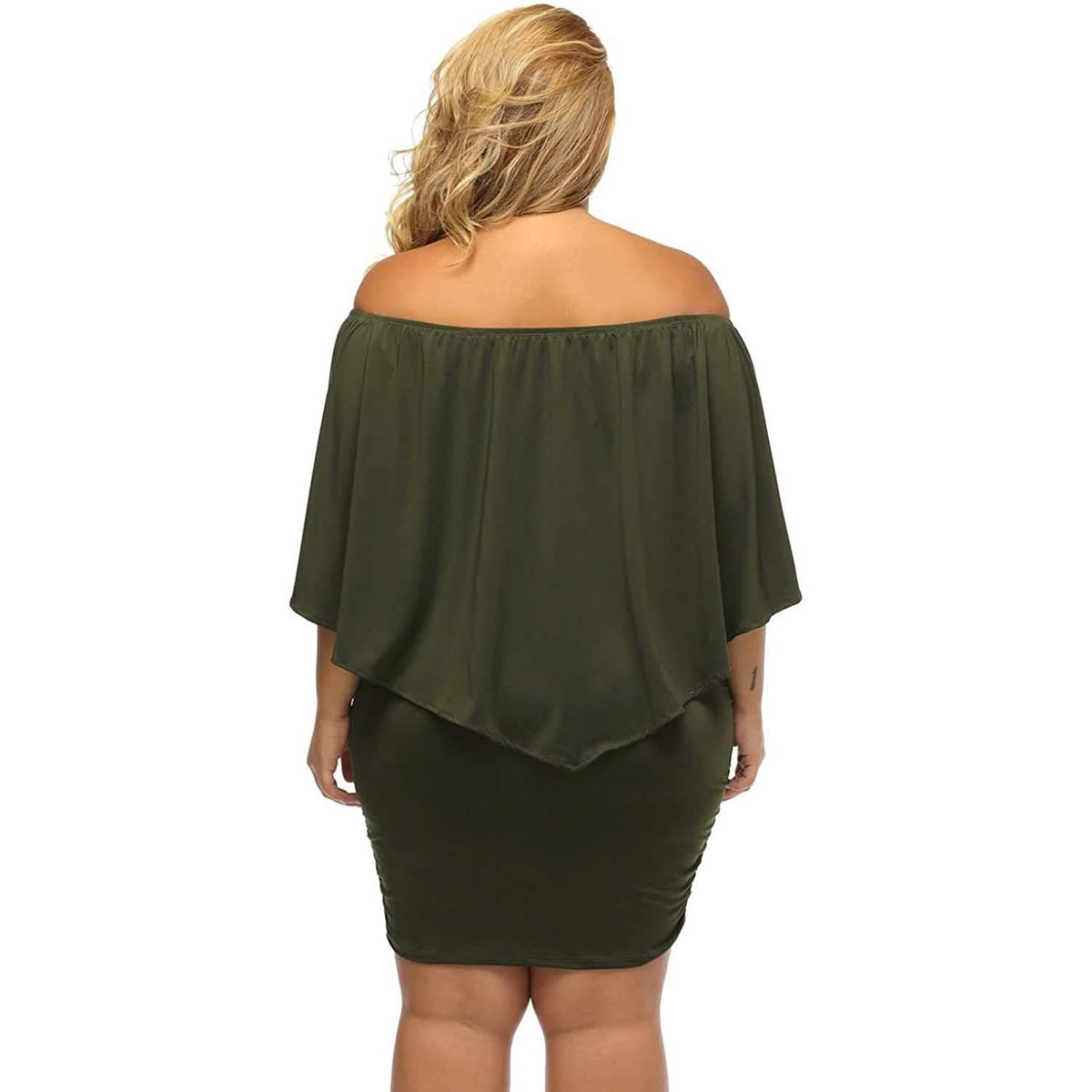 Women Off Shoulder Ruffles Bodycon Mini Dress Women's Dresses - Tophatter Daily Deals