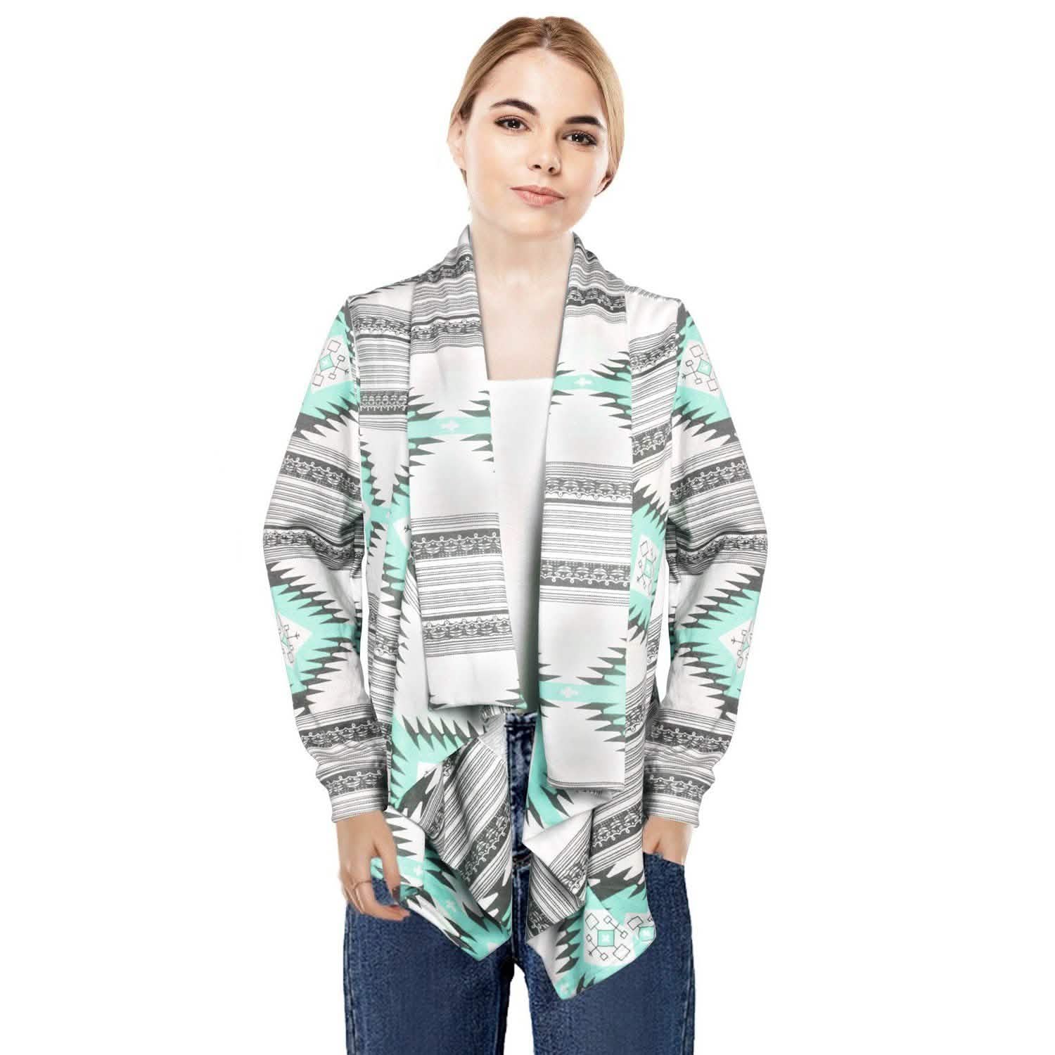 Women Open Front Long Sleeve Cardigan Green Women's Tops - Tophatter Daily Deals