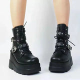 Unisex PU Leather Ankle Boots Platform Gothic Shoes Boots - Tophatter Daily Deals