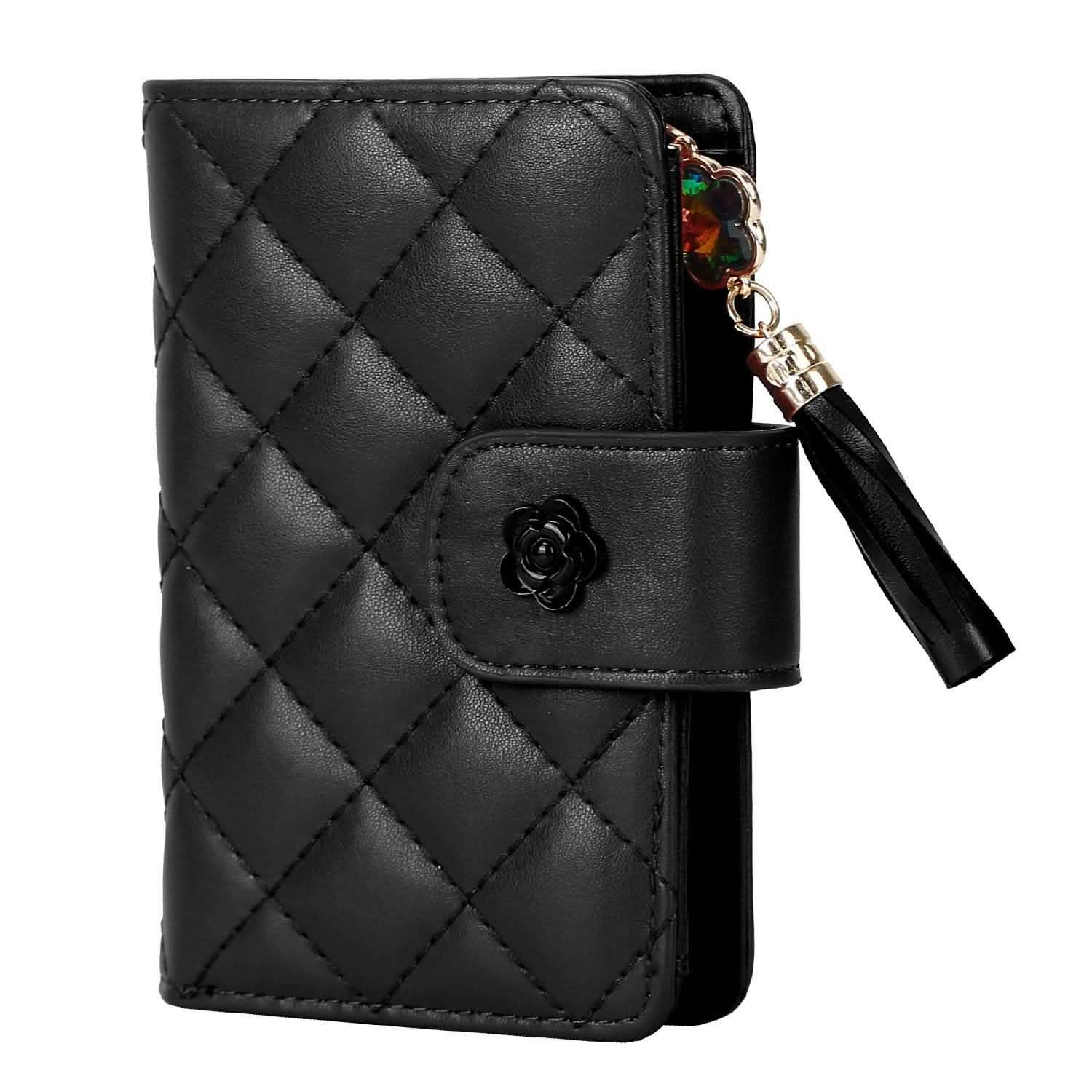 Women PU Leather Clutch Wallet Black Handbags & Wallets - Tophatter Daily Deals