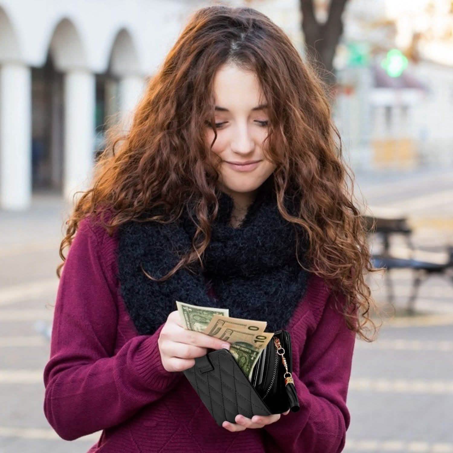 Women PU Leather Clutch Wallet Handbags & Wallets - Tophatter Daily Deals