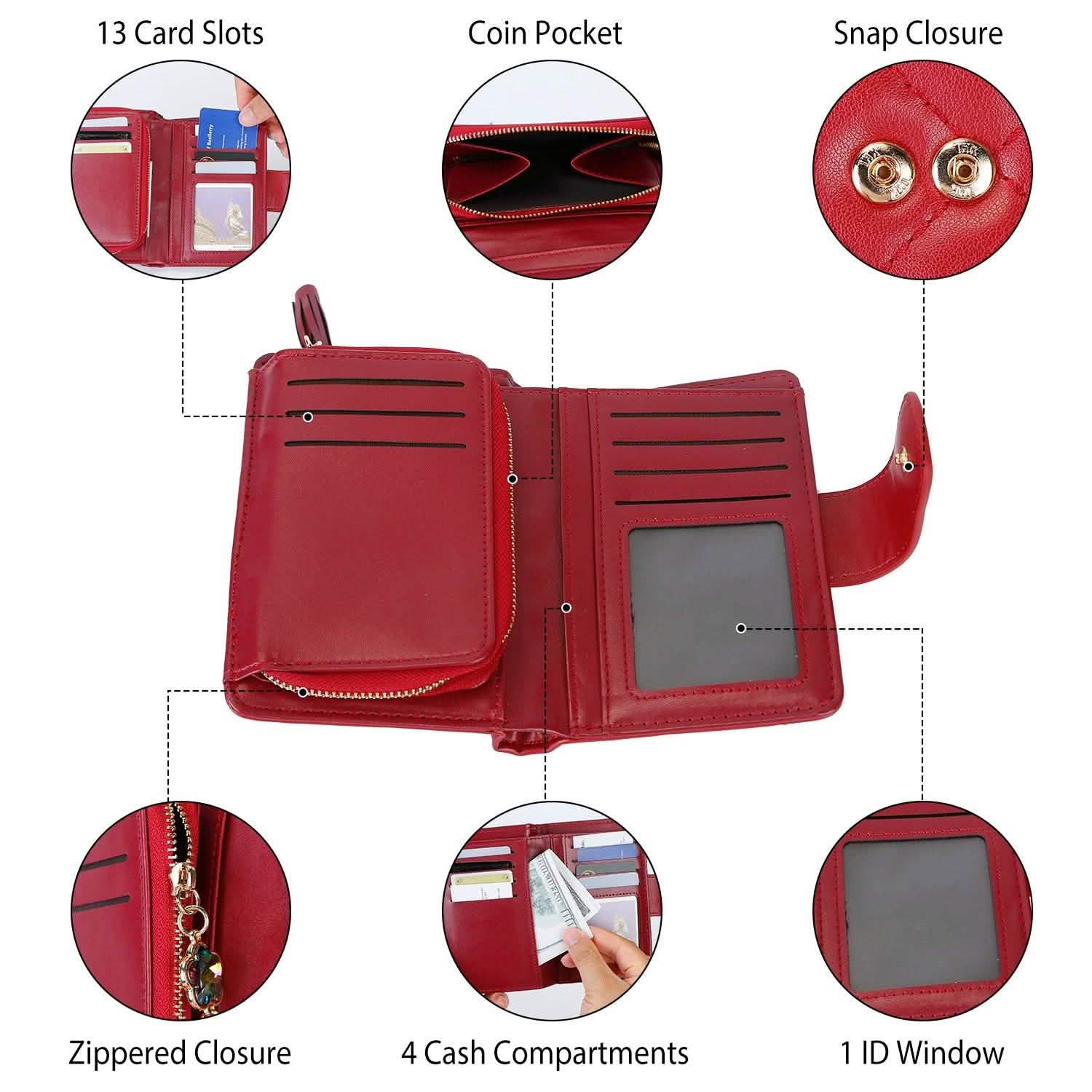 Women PU Leather Clutch Wallet Handbags & Wallets - Tophatter Daily Deals