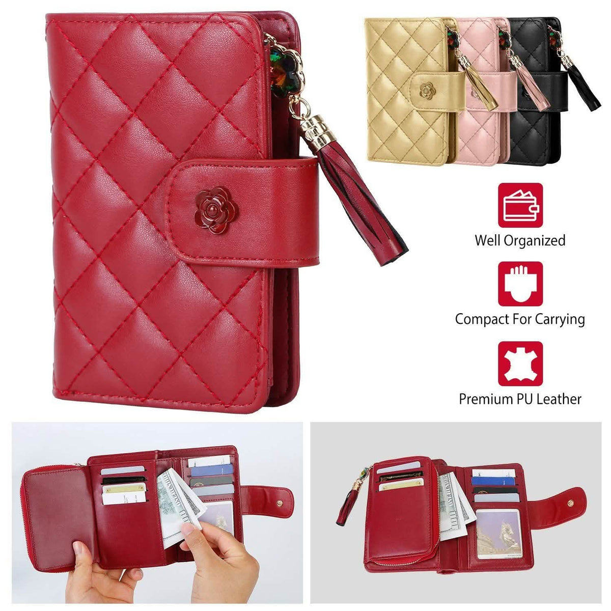 Women PU Leather Clutch Wallet Handbags & Wallets - Tophatter Daily Deals