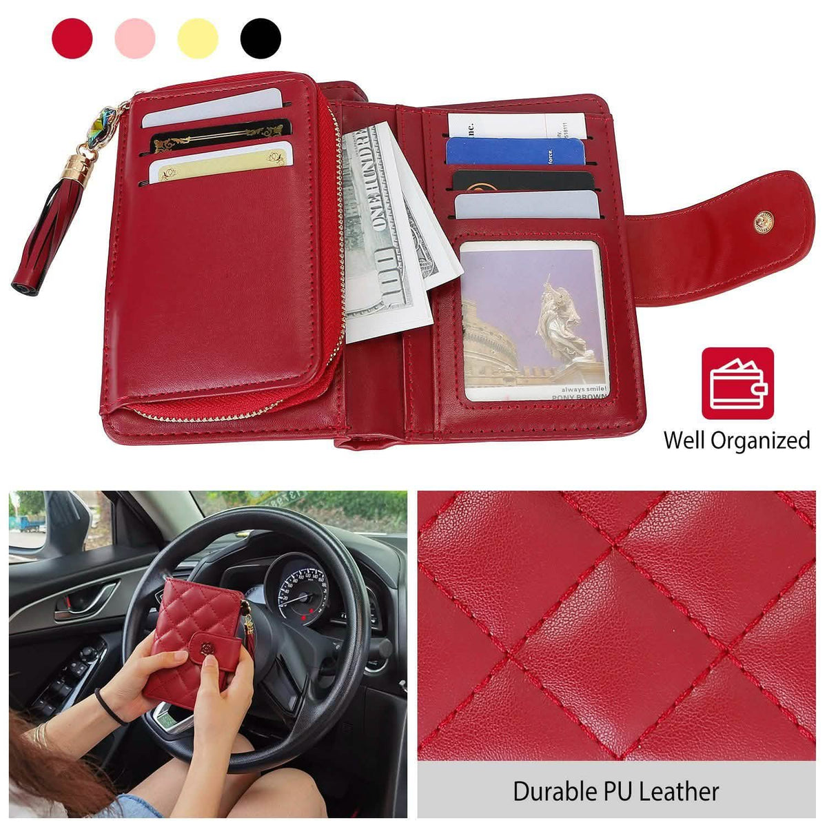 Women PU Leather Clutch Wallet Handbags & Wallets - Tophatter Daily Deals