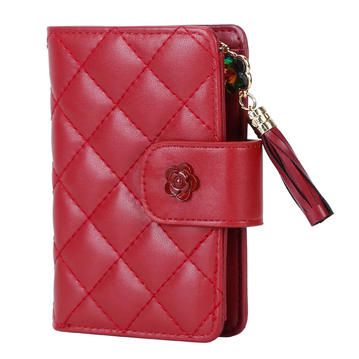 Women PU Leather Clutch Wallet Red Handbags & Wallets - Tophatter Daily Deals