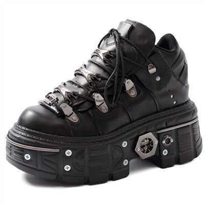 Couple Nightclub Rock Platform Round Toe Shoe Black Shoes - Tophatter Daily Deals