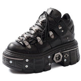 Couple Nightclub Rock Platform Round Toe Shoe Black Shoes - Tophatter Daily Deals