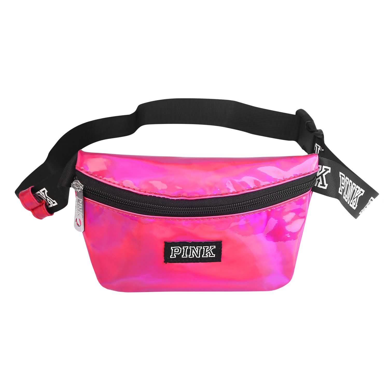 Women Shiny Leather Waist Pack Bag Pink Handbags & Wallets - Tophatter Daily Deals