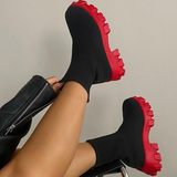 Women Short Knitting Platform Ankle Boots Boots - Tophatter Daily Deals