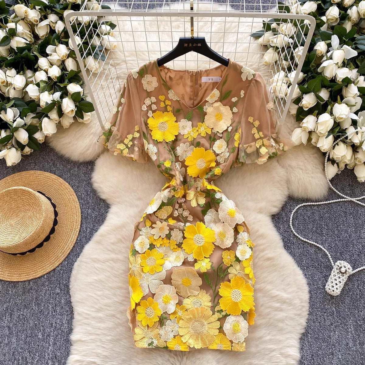 Women Short Sleeve Party Bodycon Prom Dress Yellow Mini Dresses - Tophatter Daily Deals
