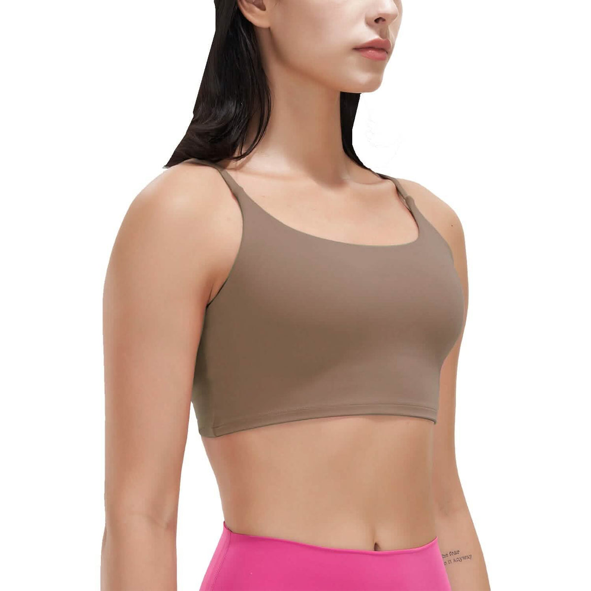Women Strap Sport Bras Padded Strappy Tank Tops Brown Women's Lingerie - Tophatter Daily Deals