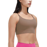 Women Strap Sport Bras Padded Strappy Tank Tops Brown Women's Lingerie - Tophatter Daily Deals