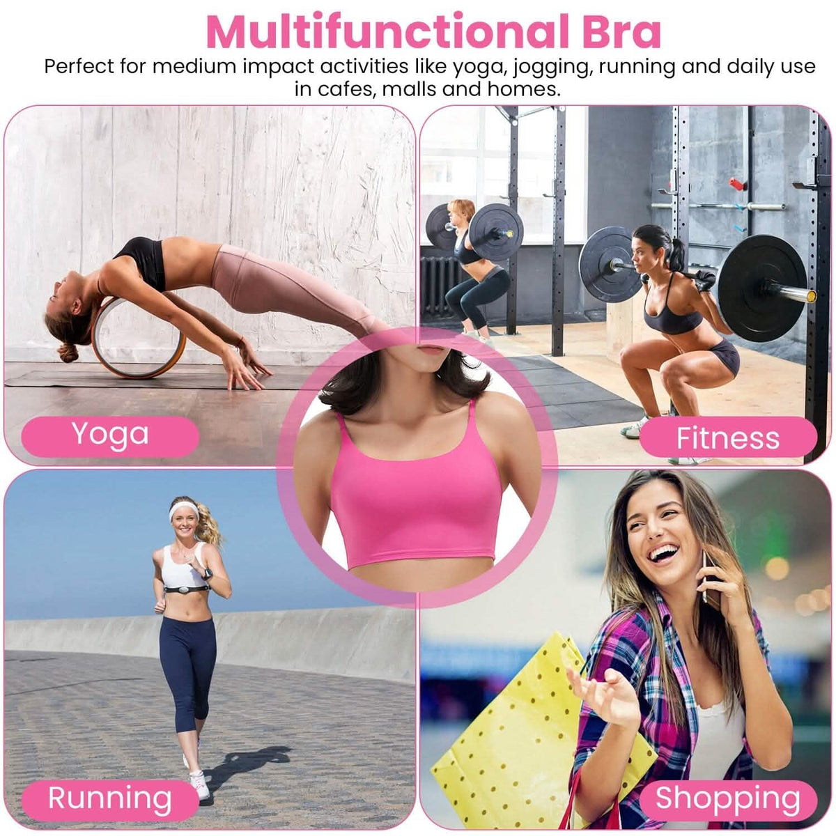 Women Strap Sport Bras Padded Strappy Tank Tops Women's Lingerie - Tophatter Daily Deals