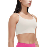 Women Strap Sport Bras Padded Strappy Tank Tops Ivory Women's Lingerie - Tophatter Daily Deals