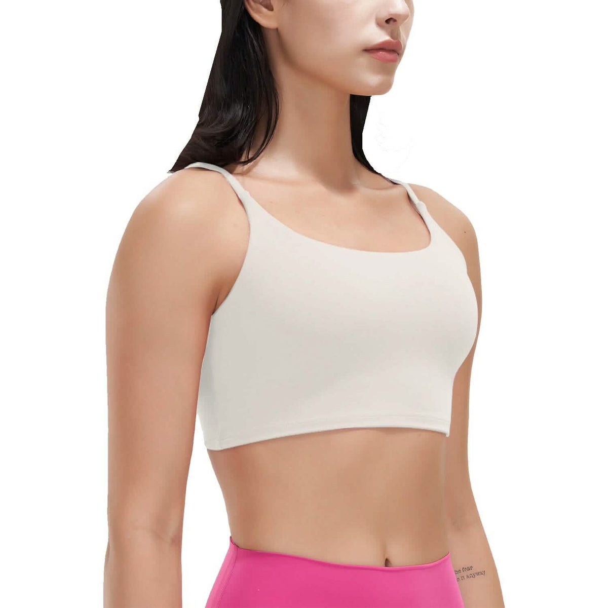 Women Strap Sport Bras Padded Strappy Tank Tops Ivory Women's Lingerie - Tophatter Daily Deals