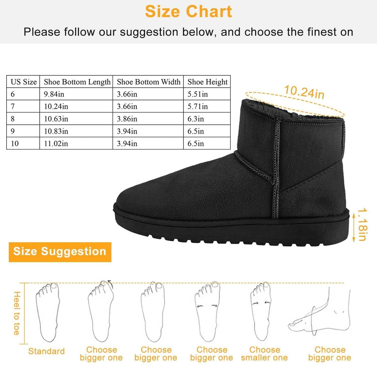 Women Suede Mid-Calf Snow Boot with Anti-slip Rubber Base Women's Shoes - Tophatter Daily Deals