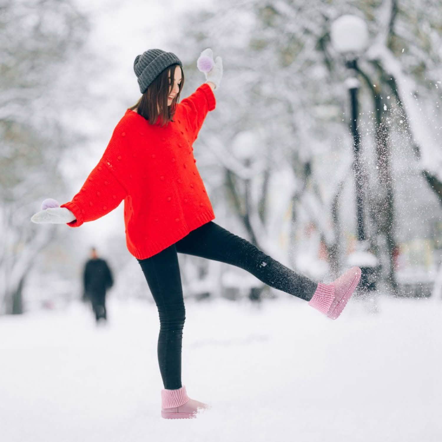 Women Suede Mid-Calf Snow Boot with Anti-slip Rubber Base Women's Shoes - Tophatter Daily Deals