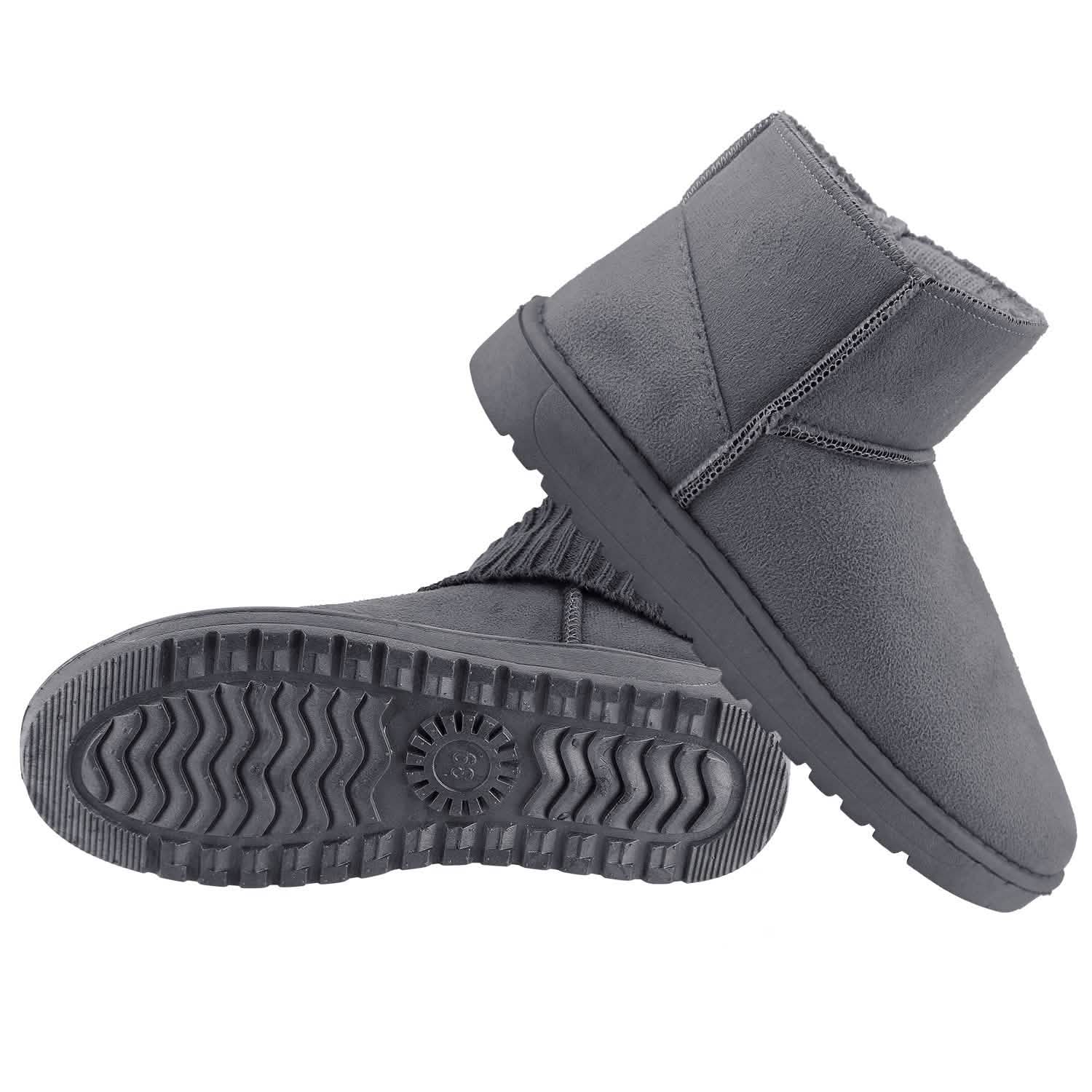 Women Suede Mid-Calf Snow Boot with Anti-slip Rubber Base Women's Shoes - Tophatter Daily Deals