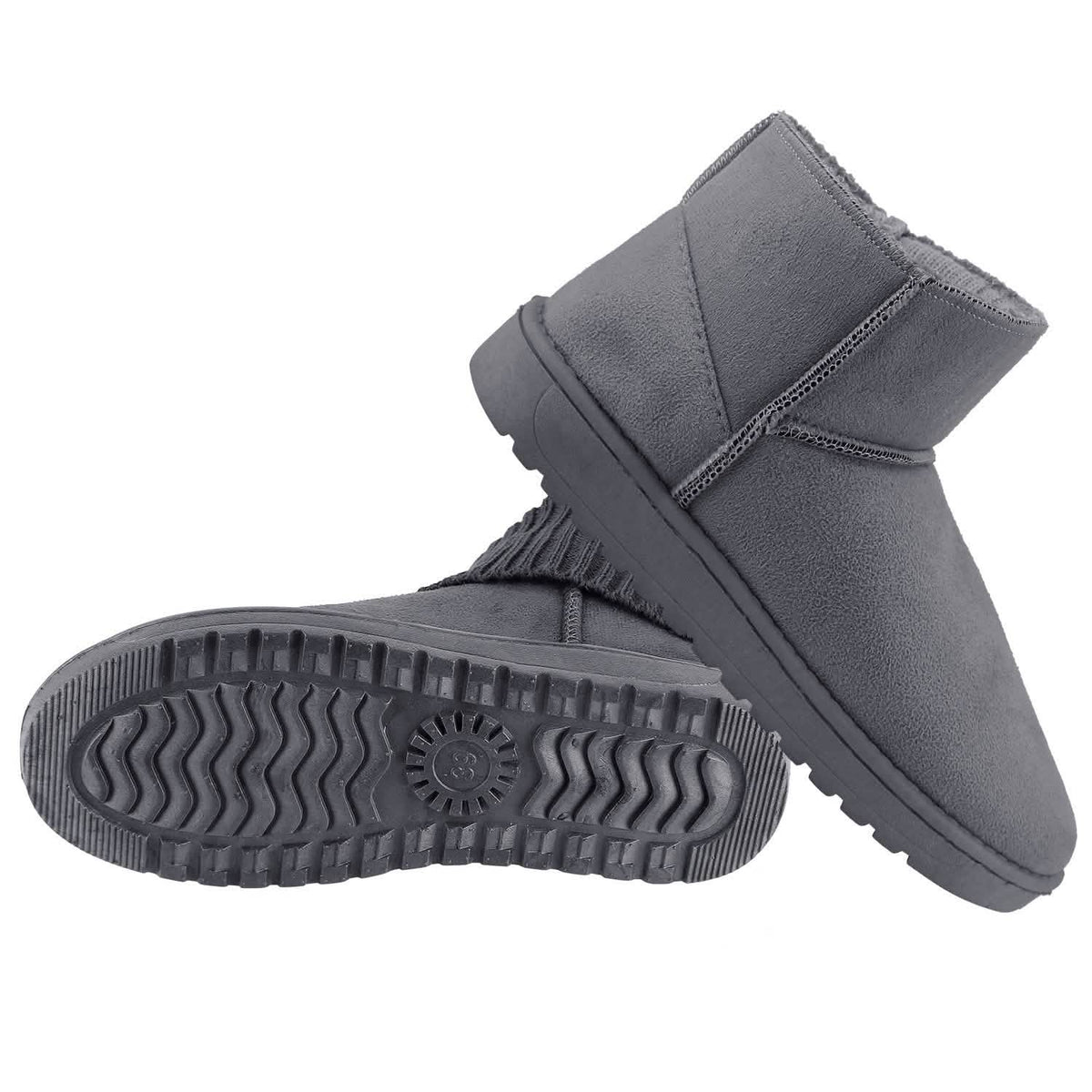 Women Suede Mid-Calf Snow Boot with Anti-slip Rubber Base Women's Shoes - Tophatter Daily Deals