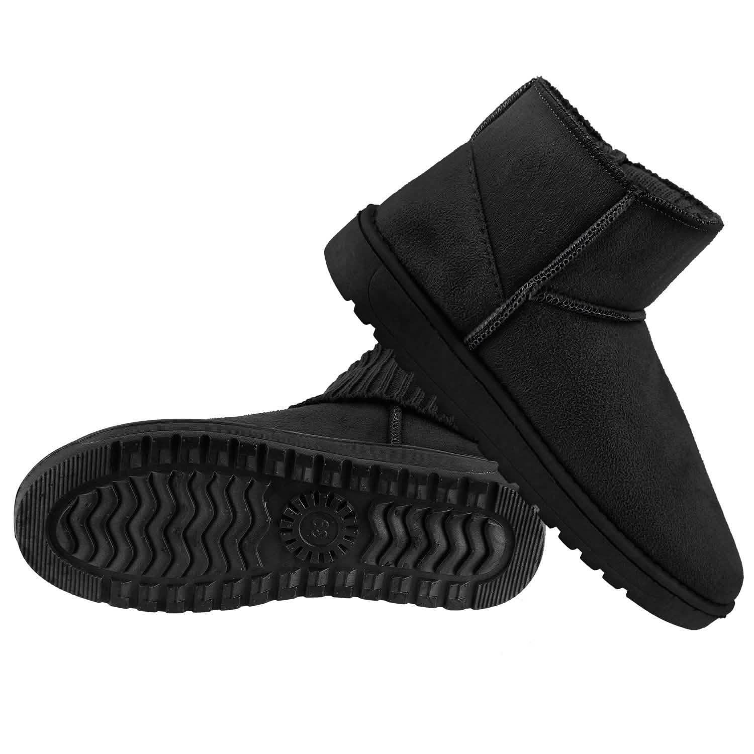 Women Suede Mid-Calf Snow Boot with Anti-slip Rubber Base Women's Shoes - Tophatter Daily Deals