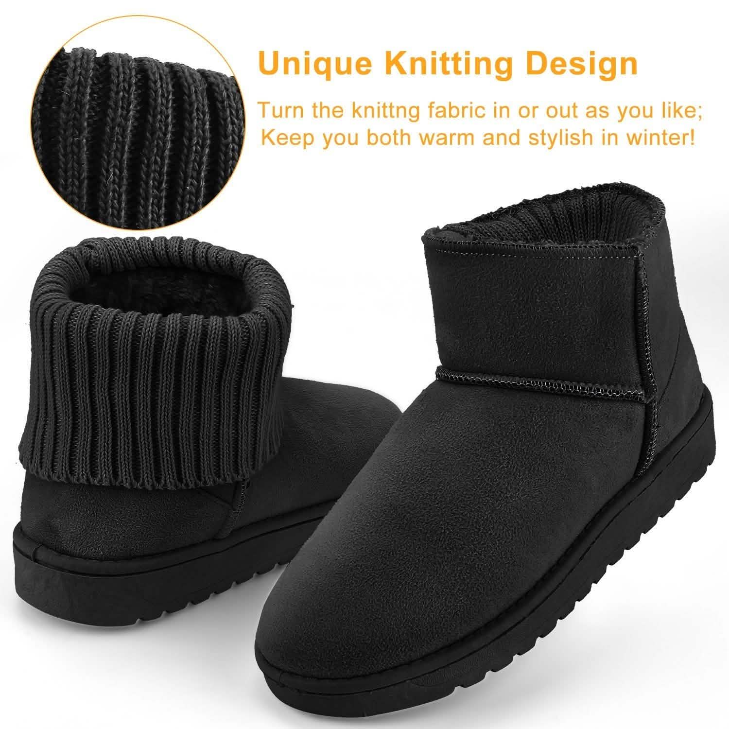 Women Suede Mid-Calf Snow Boot with Anti-slip Rubber Base Women's Shoes - Tophatter Daily Deals