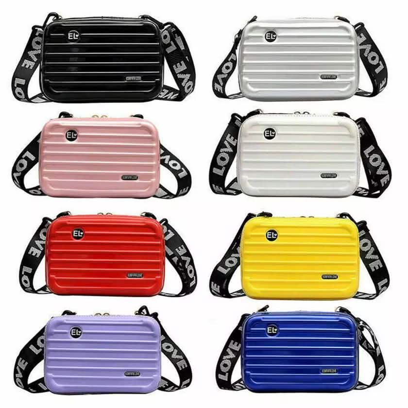 Women Suitcase Box Shape Crossbody Shoulder Bag Letter Band Travel Carrying Handbags & Wallets - Tophatter Daily Deals