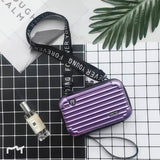 Women Suitcase Box Shape Crossbody Shoulder Bag Letter Band Travel Carrying Purple Handbags & Wallets - Tophatter Daily Deals