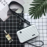 Women Suitcase Box Shape Crossbody Shoulder Bag Letter Band Travel Carrying White Handbags & Wallets - Tophatter Daily Deals