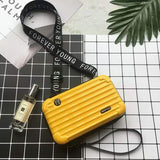 Women Suitcase Box Shape Crossbody Shoulder Bag Letter Band Travel Carrying Yellow Handbags & Wallets - Tophatter Daily Deals