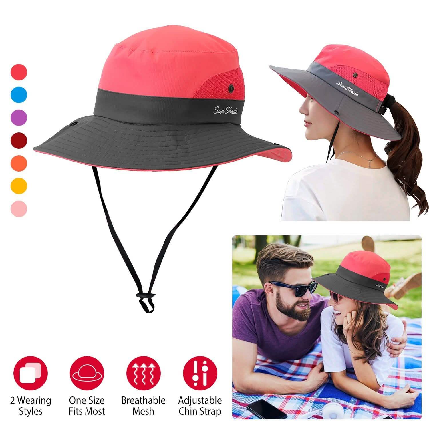 Women Summer Sun Bucket Hats Foldable Hats - Tophatter Daily Deals
