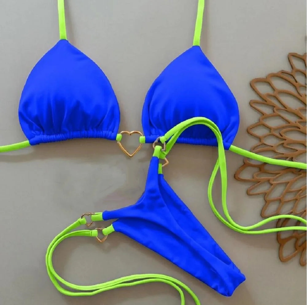 Women Swimsuit Two-piece Triangle Thong Swimwear Swimwear - Tophatter Daily Deals