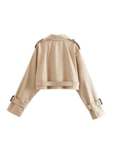 Women Vintage Streetwear Double Breasted Long Sleeve Top Coats & Jackets - Tophatter Daily Deals