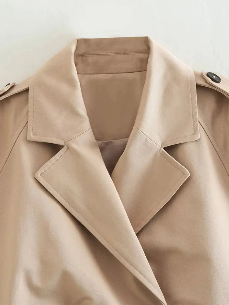 Women Vintage Streetwear Double Breasted Long Sleeve Top Coats & Jackets - Tophatter Daily Deals