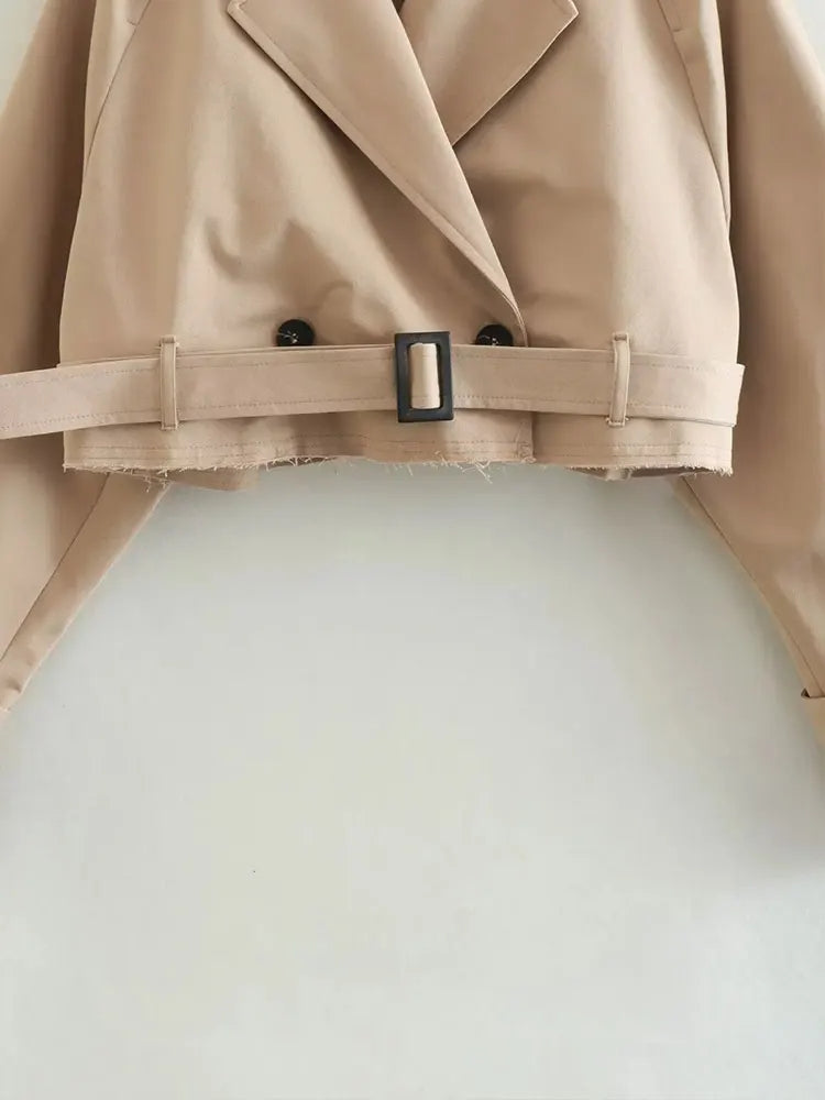 Women Vintage Streetwear Double Breasted Long Sleeve Top Coats & Jackets - Tophatter Daily Deals