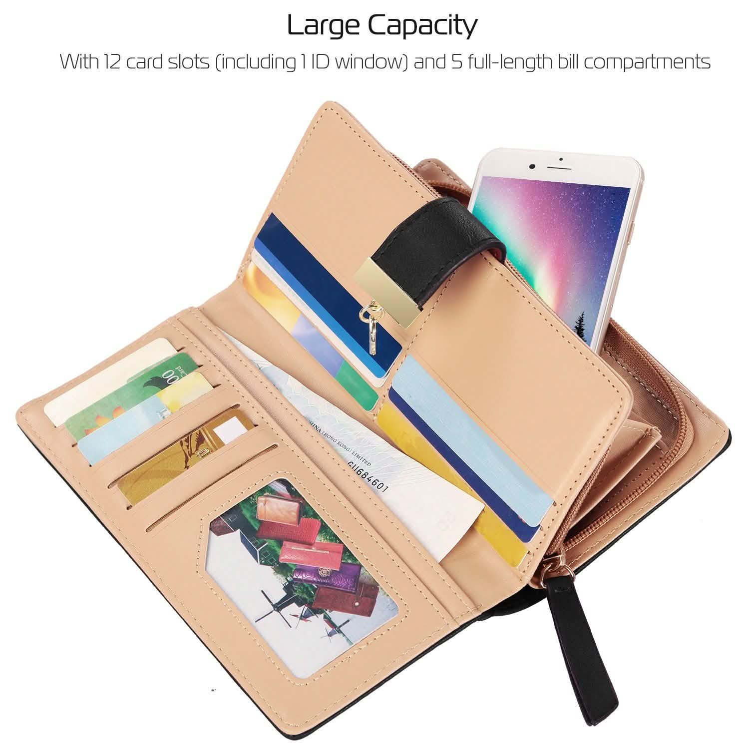 Women Wallet PU Leather Lady Long Purse Handbags & Wallets - Tophatter Daily Deals