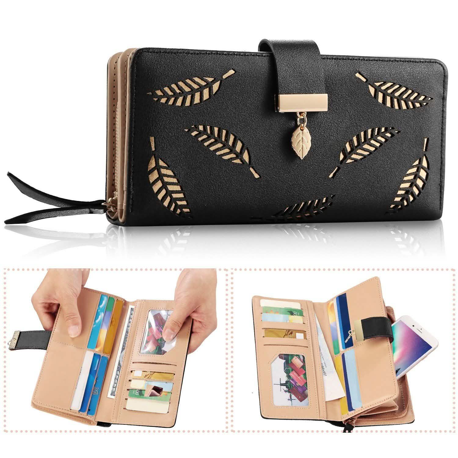 Women Wallet PU Leather Lady Long Purse Handbags & Wallets - Tophatter Daily Deals