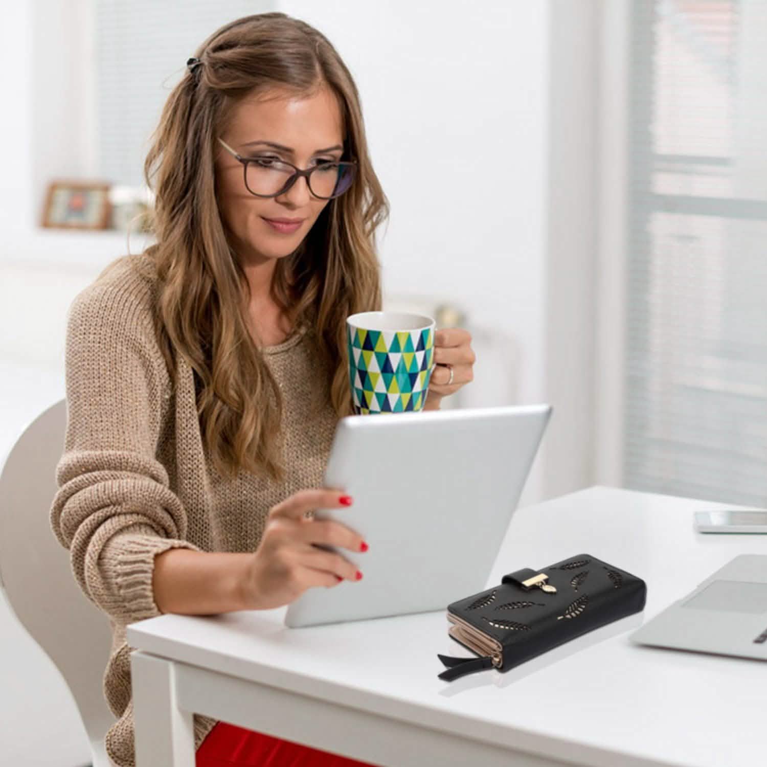 Women Wallet PU Leather Lady Long Purse Handbags & Wallets - Tophatter Daily Deals