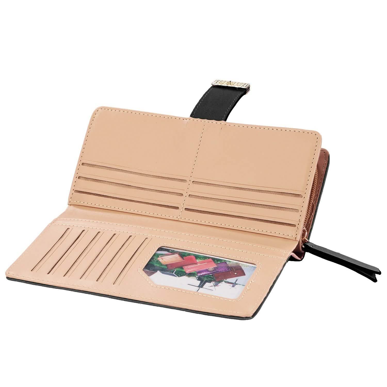 Women Wallet PU Leather Lady Long Purse Handbags & Wallets - Tophatter Daily Deals