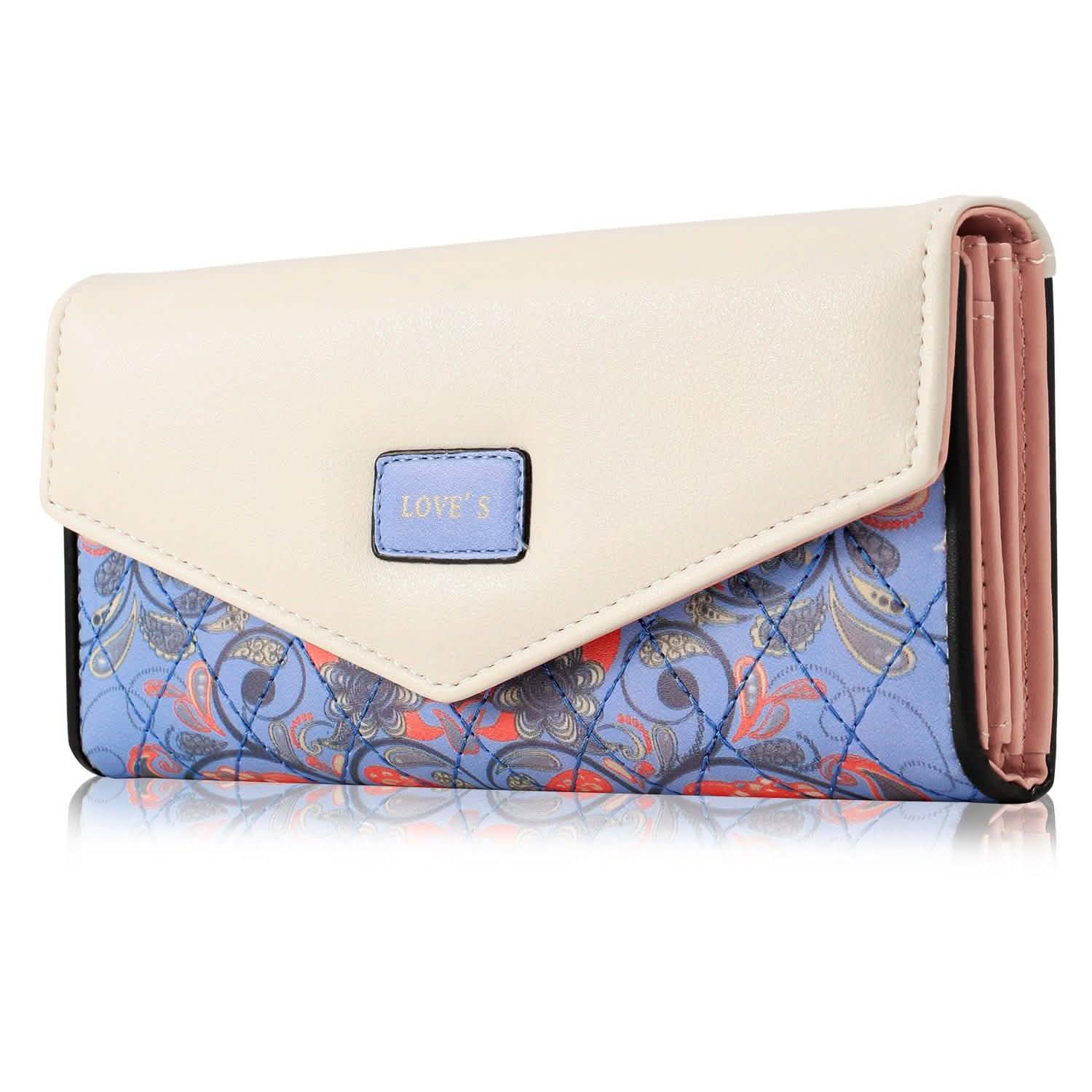 Women Wallet Soft Leather Trifold Clutch Purse Blue Handbags & Wallets - Tophatter Daily Deals
