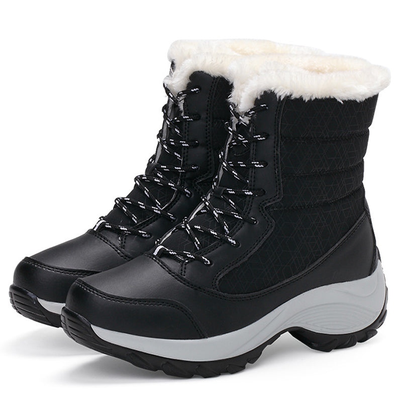 Women Wedges Waterproof Thigh Snow Boots Black Snow Boots - Tophatter Daily Deals