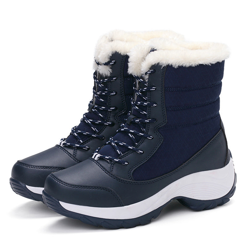 Women Wedges Waterproof Thigh Snow Boots Blue Snow Boots - Tophatter Daily Deals
