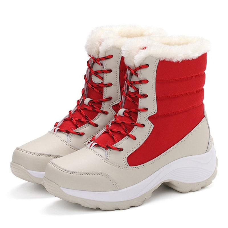 Women Wedges Waterproof Thigh Snow Boots Red Snow Boots - Tophatter Daily Deals
