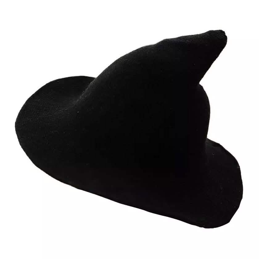 Women Winter Warm Knitted Wool Witch Hat Cap Black Hats - Tophatter Daily Deals