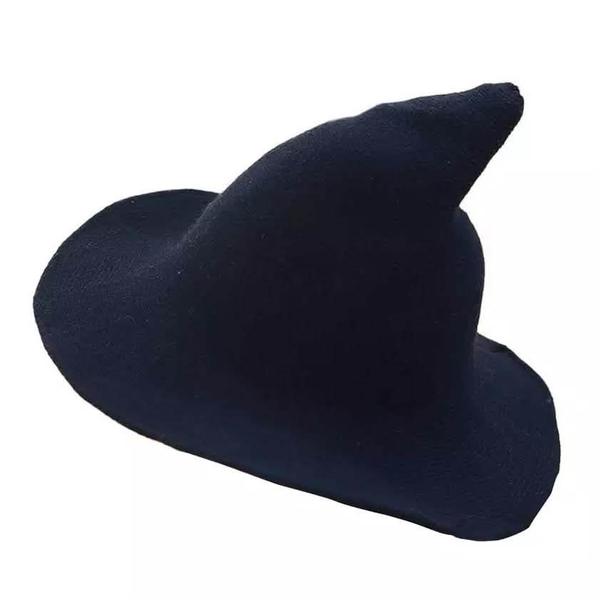 Women Winter Warm Knitted Wool Witch Hat Cap Blue Hats - Tophatter Daily Deals