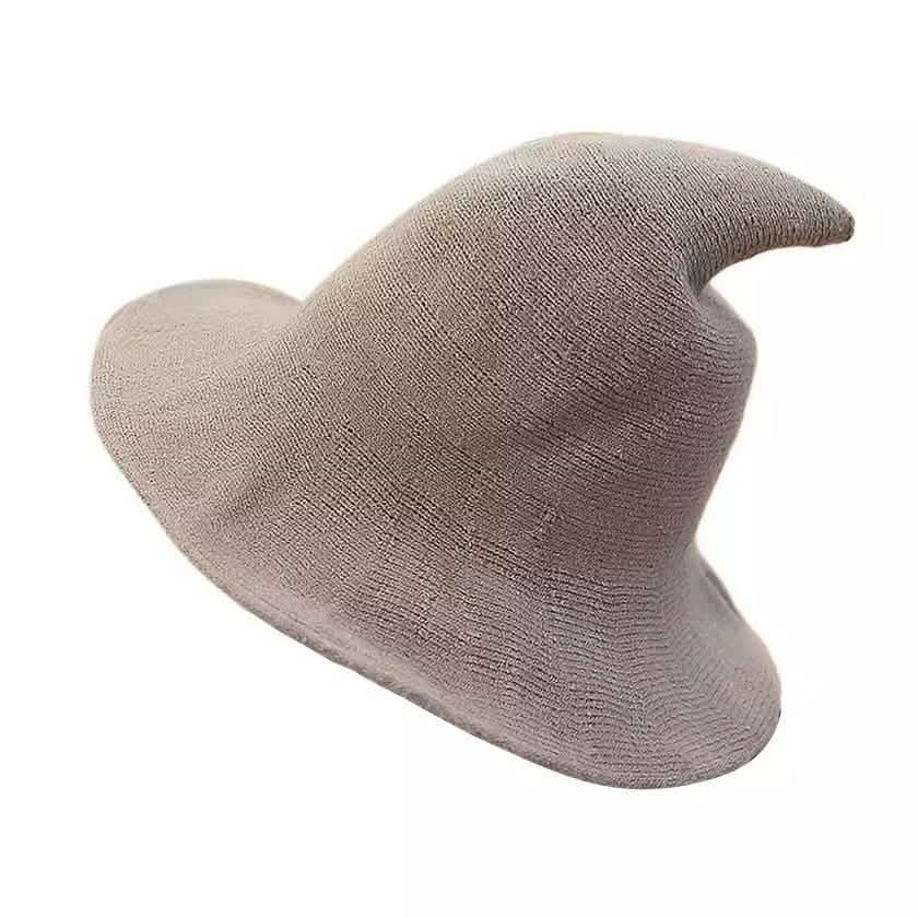 Women Winter Warm Knitted Wool Witch Hat Cap Khaki Hats - Tophatter Daily Deals