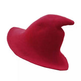 Women Winter Warm Knitted Wool Witch Hat Cap Wine Red Hats - Tophatter Daily Deals